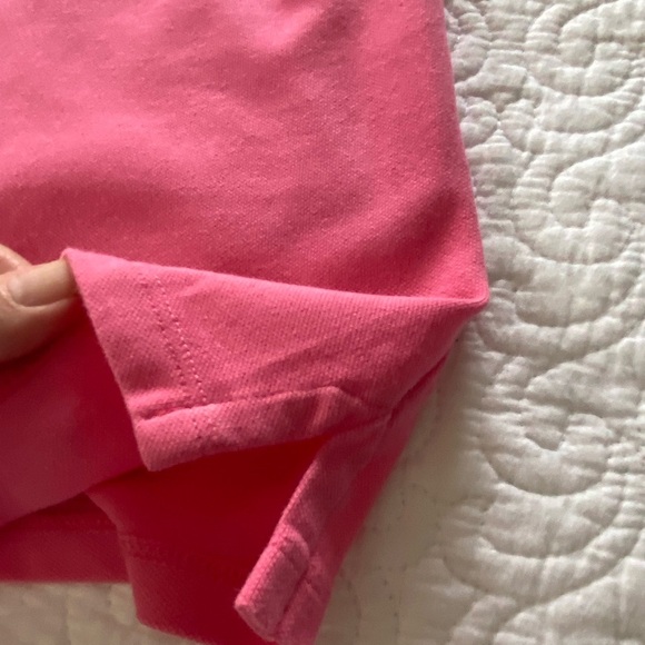 Izod Pink Cap Sleeve Polo Button Front Knit Shirt Size Large Petite - Picture 9 of 11